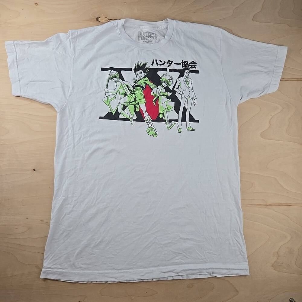 HXH Hunter X Hunter Anime White Graphic Print T-Shirt Size L